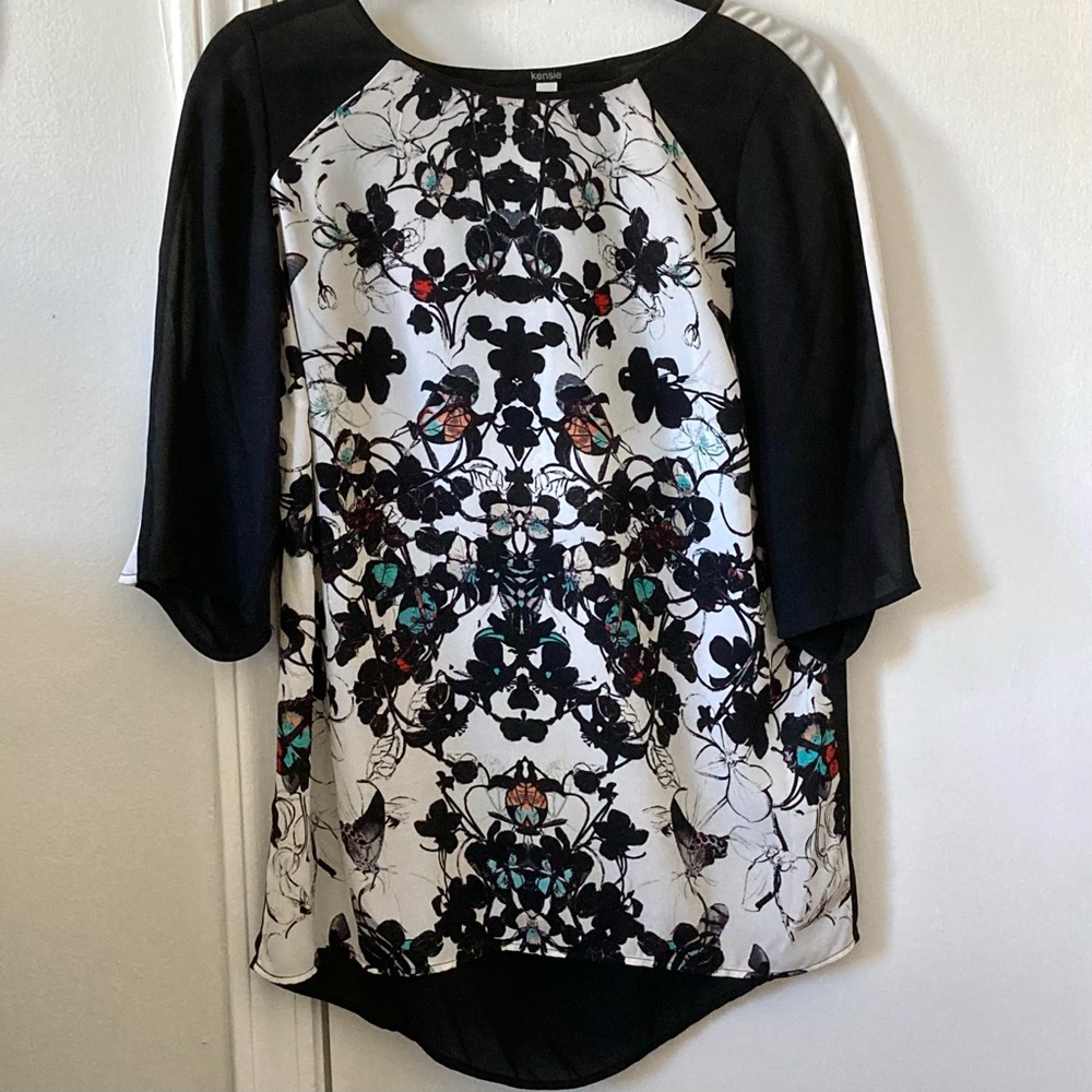 Black floral dress top